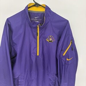 Nike Storm Fit ECU Pirates Half Zip Windbreaker Purple Gold  NCAA Men XL